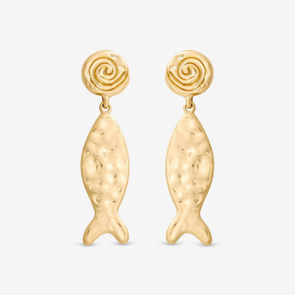 Mood Gold Molten Fish Statement Earrings