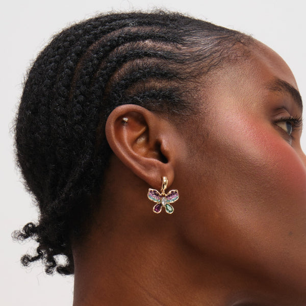 Mood Gold Plated and Multi Coloured Floral Earrings - Pack of 3