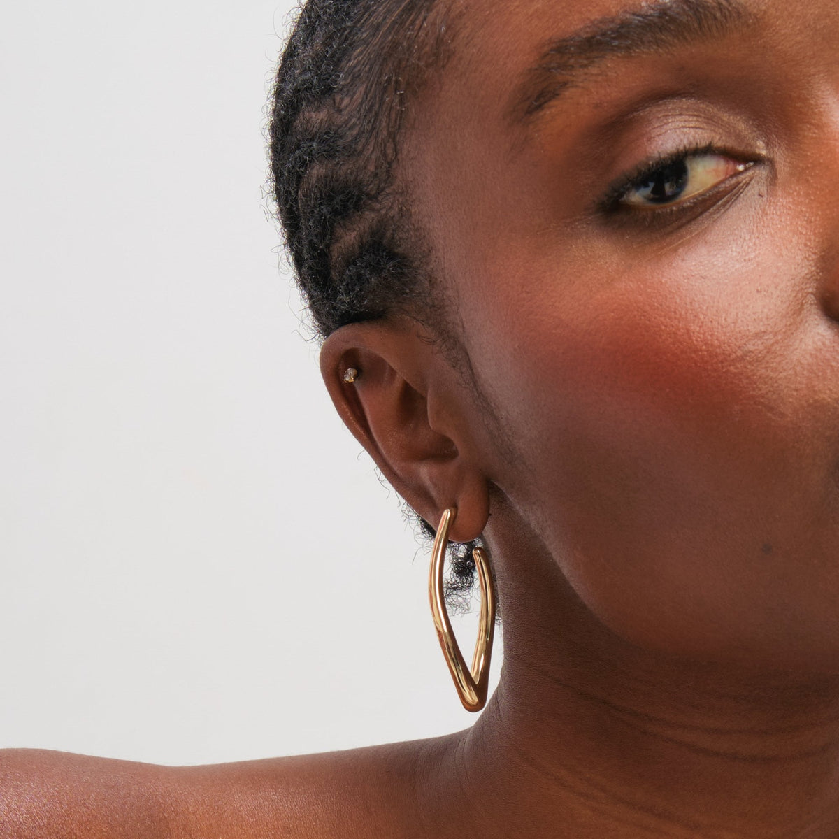 Mood Gold Plated Twist Hoop Earrings