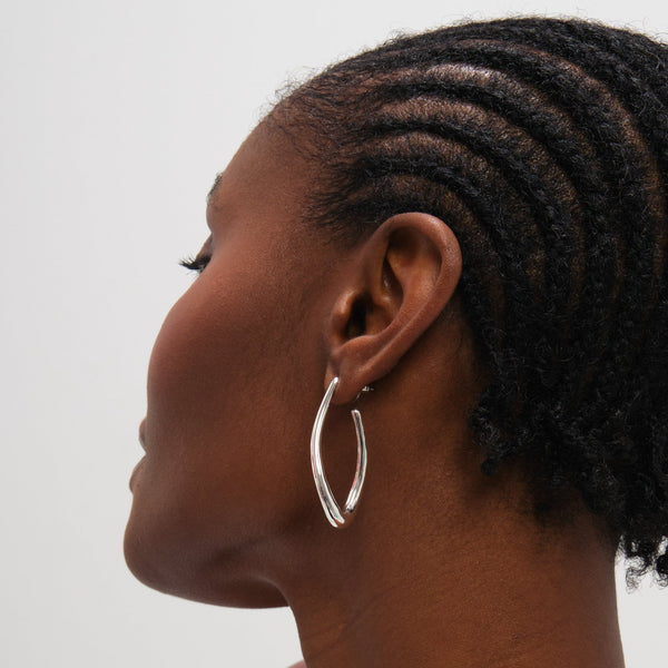 Mood Silver Plated Twist Hoop Earrings
