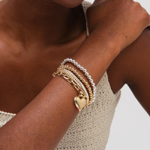 Mood Two Tone Heart Bracelet - Pack of