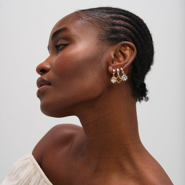 Mood Two Tone Clover Earrings - Pack Of 3