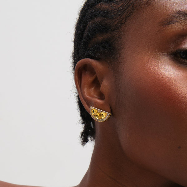 Mood Gold Plated and Crystal Fruit Earrings - Pack of 3