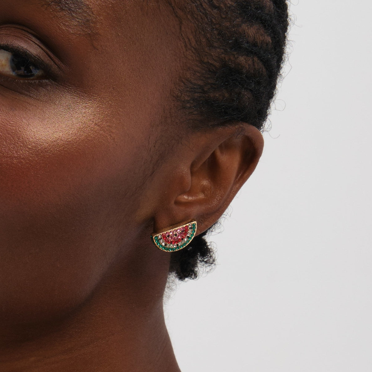 Mood Gold Plated and Crystal Fruit Earrings - Pack of 3