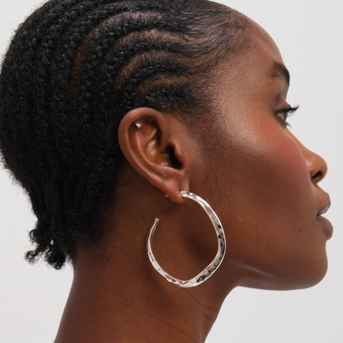 Mood Silver Plated Large Molten Hoops