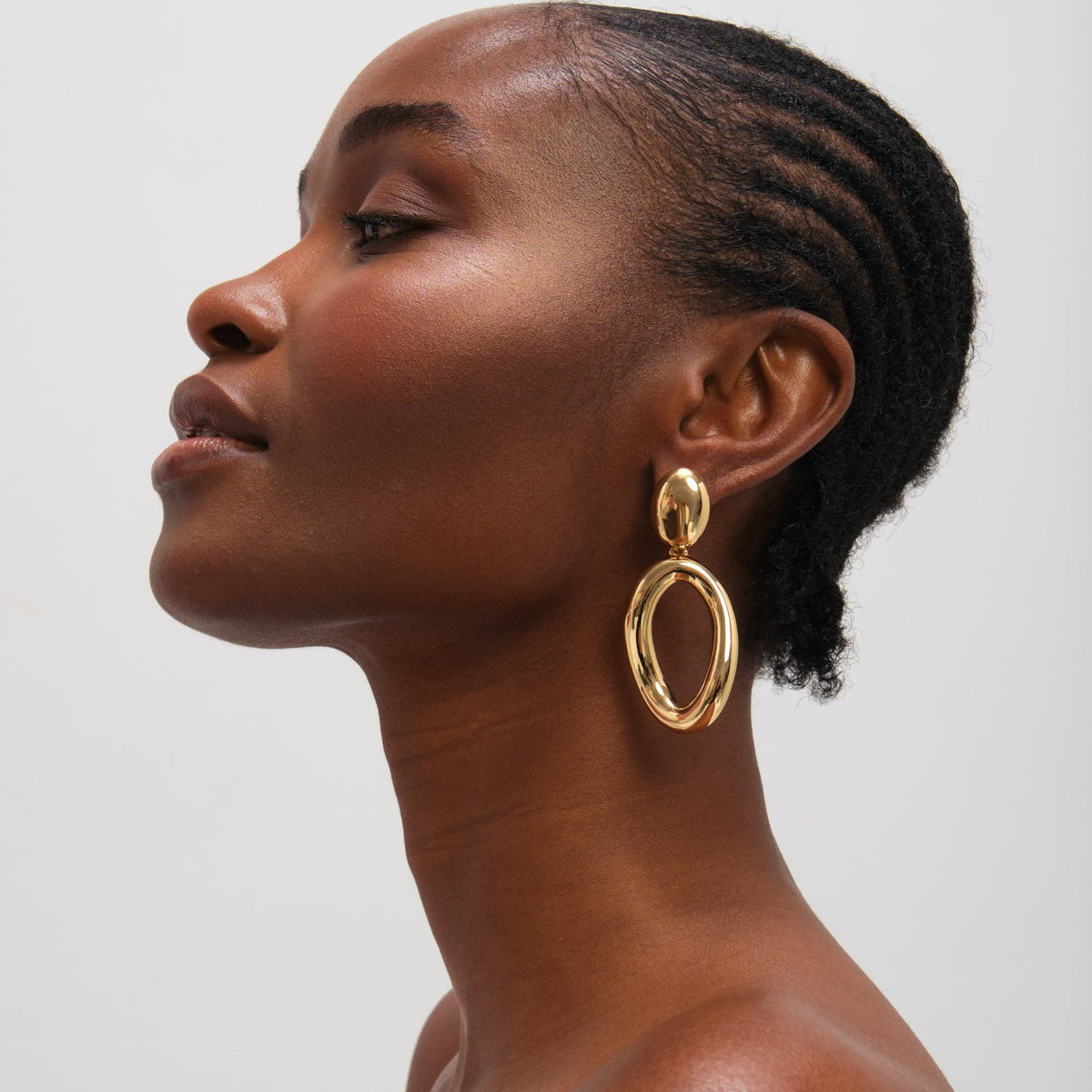 Mood Gold Plated Polished Open Drop Earrings