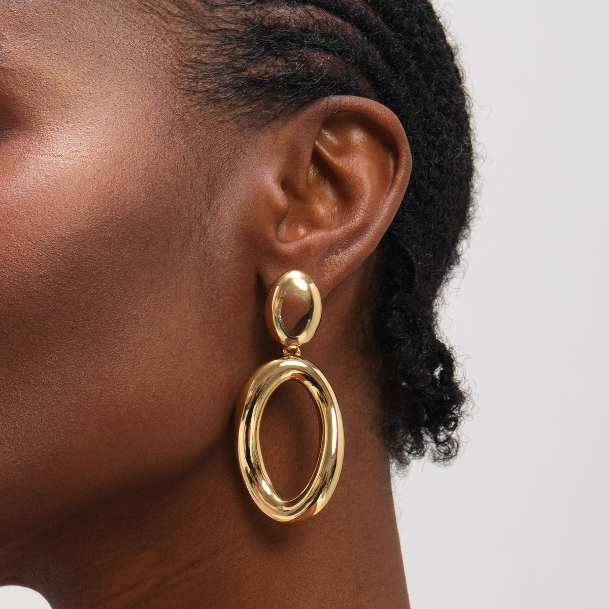 Mood Gold Plated Polished Open Drop Earrings
