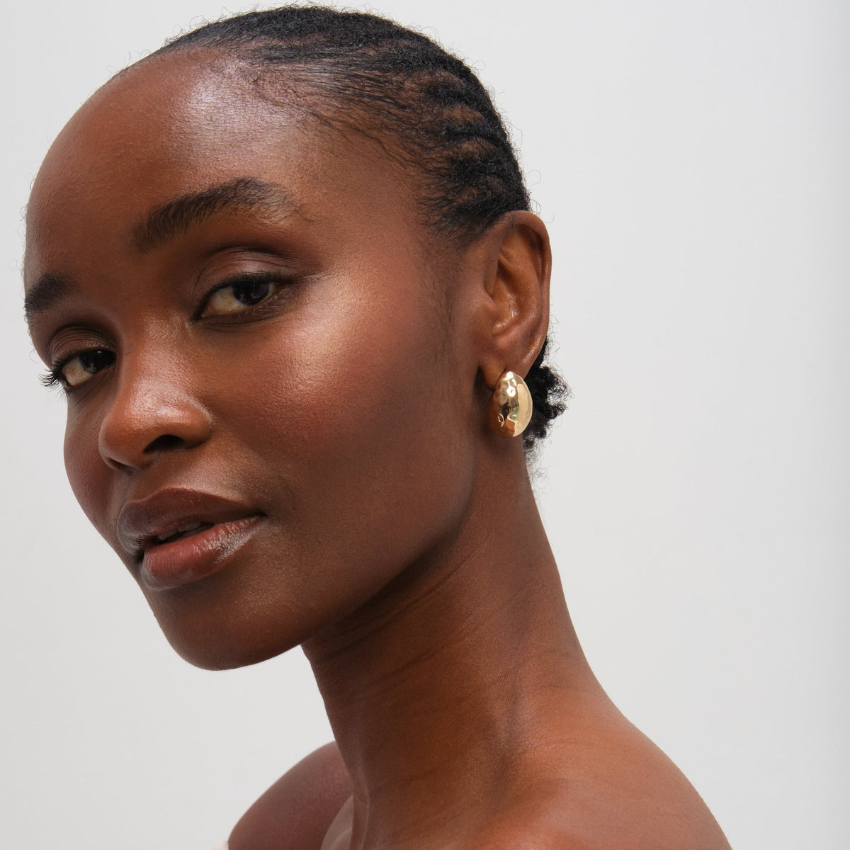 Mood Gold Plated Textured Dome Hoops