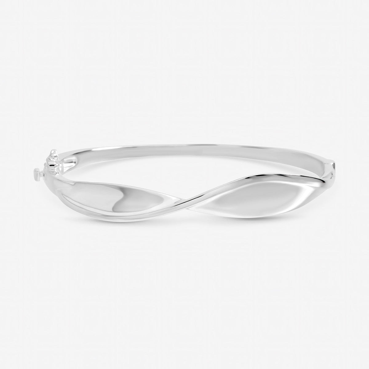 Inicio Sterling Silver Polished Wave Bangle - Gift Pouch