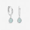 Inicio Sterling Silver Turquoise Peardrop Charm Hoops
