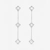 Inicio Sterling Silver Crystal Fine Triple Clover Drop Earrings