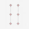 Inicio Sterling Silver Vintage Rose Fine Triple Clover Drop Earrings