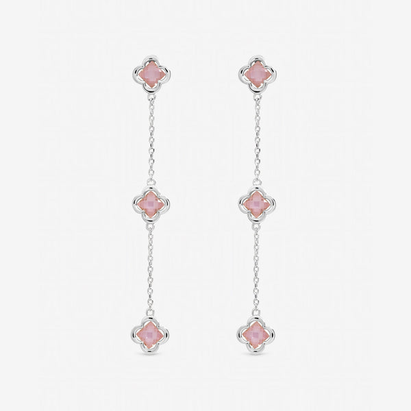 Inicio Sterling Silver Vintage Rose Fine Triple Clover Drop Earrings