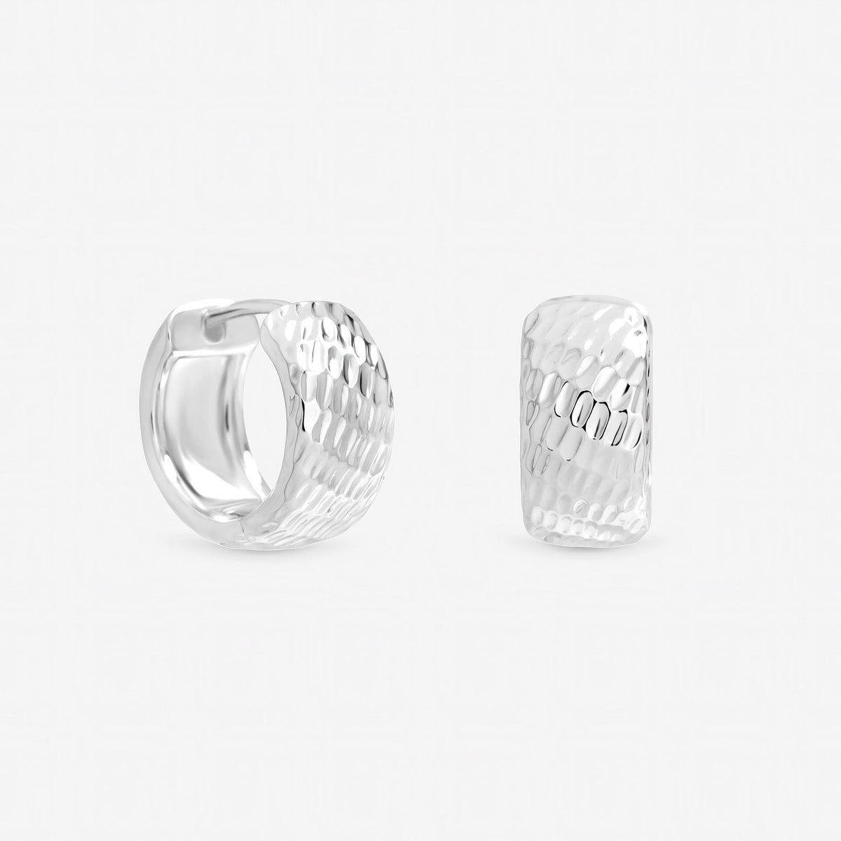 Inicio Sterling Silver Textured Chubby Hoop Earrings