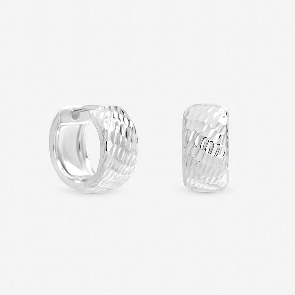 Inicio Sterling Silver Textured Chubby Hoop Earrings