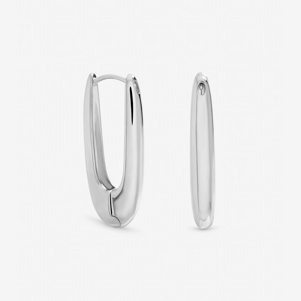 Inicio Sterling Silver Polished Long Fluid Hoop Earrings