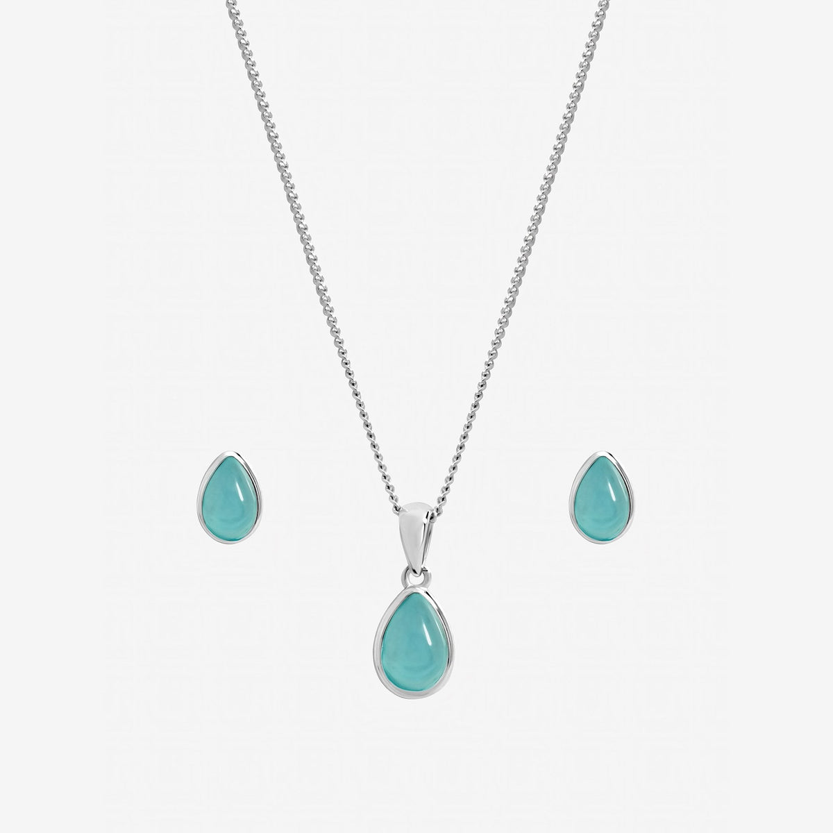 Inicio Sterling Silver Turquoise Peardrop Set - Gift Box