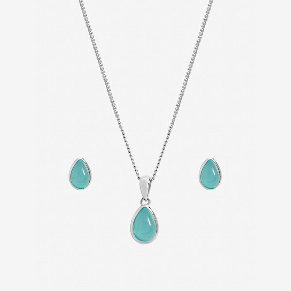 Inicio Sterling Silver Turquoise Peardrop Set - Gift Box