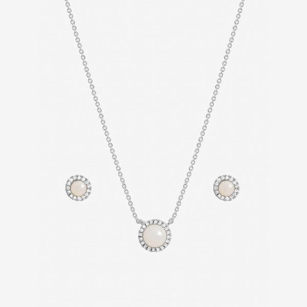 Inicio Sterling Silver Pearl Halo Set - Gift Box
