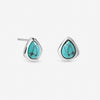 Inicio Sterling Silver Turquoise Polished Stud Earrings