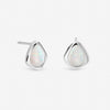 Inicio Sterling Silver Opal Polished Stud Earrings
