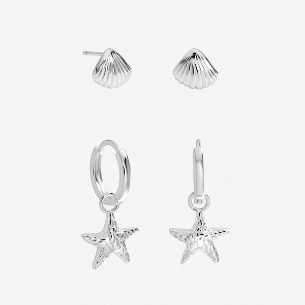 Inicio Sterling Silver Starfish Earrings - Pack of 2