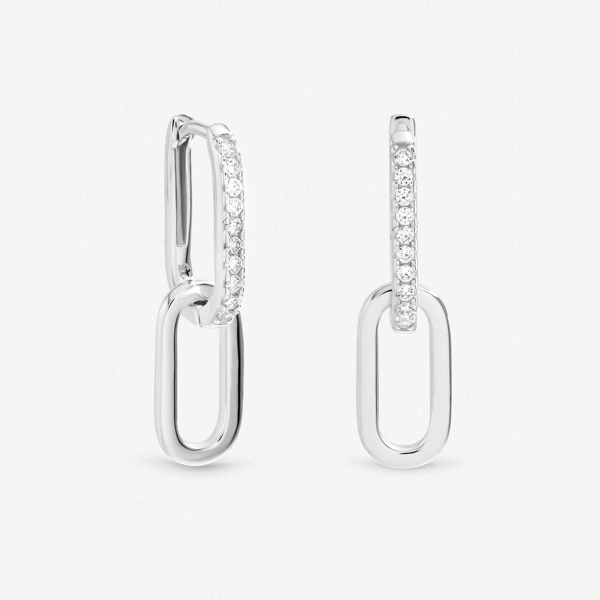 Inicio Sterling Silver Polished Double Link Drop Earrings
