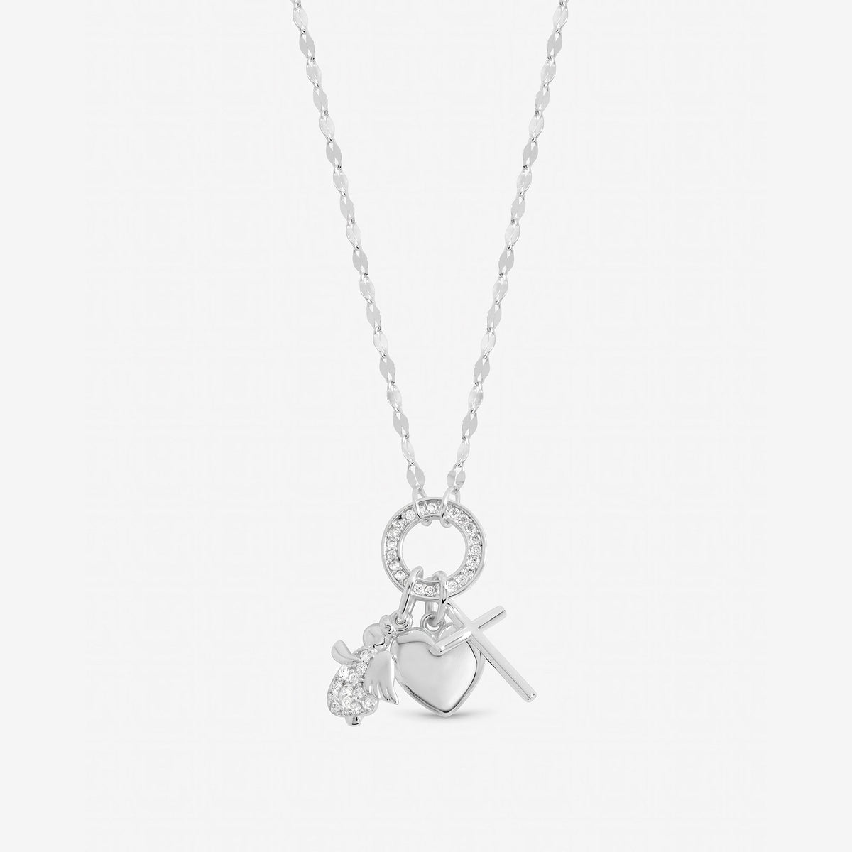 Inicio Sterling Silver Christening Charm Necklace - Gift Pouch