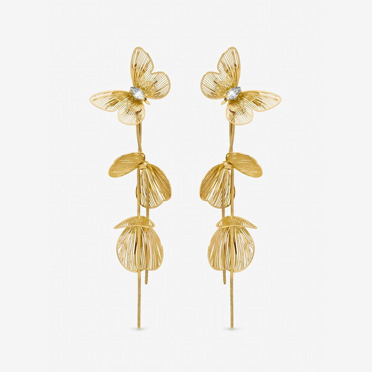Mood Gold Plated Buttefly Drop Earrings