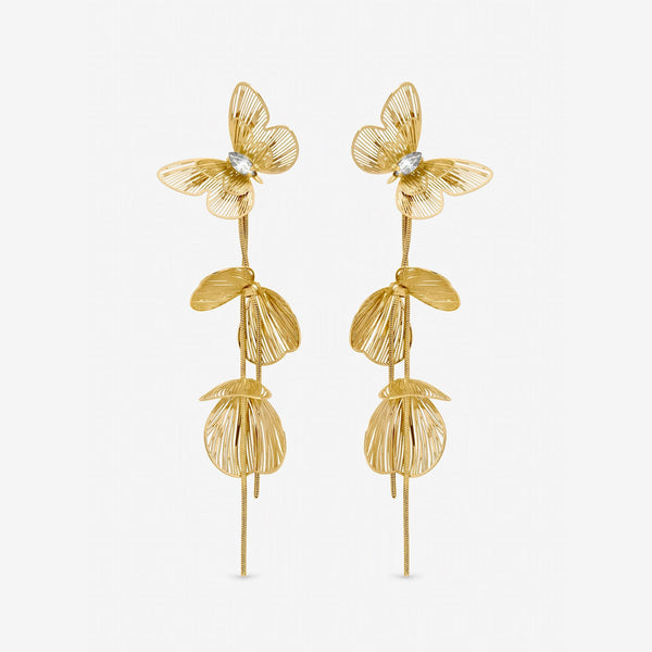 Mood Gold Plated Buttefly Drop Earrings