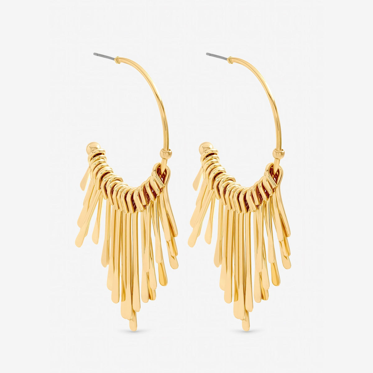 Mood Gold Plated Polished Stick Hoops