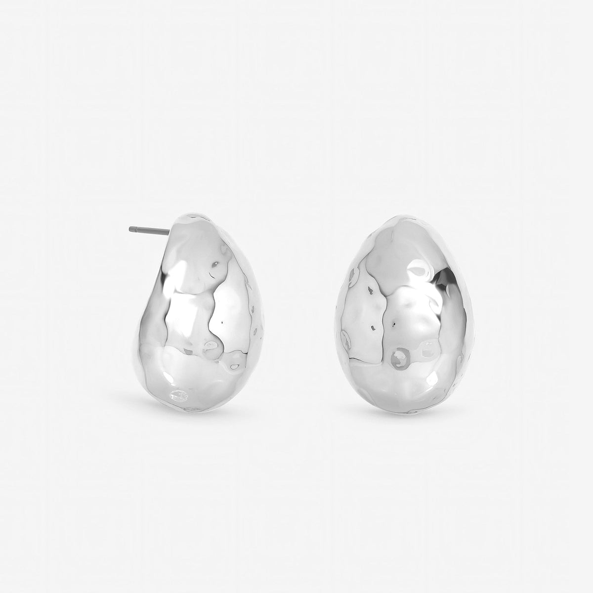 Mood silver Plated Textured Dome Hoops