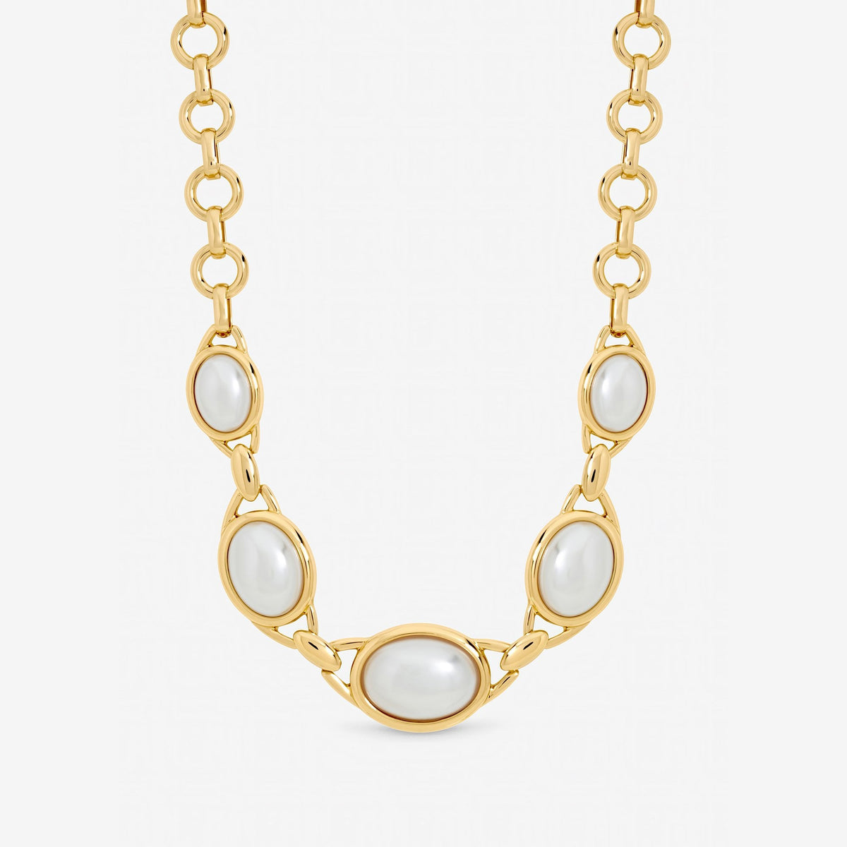 Mood Gold Plated and Pearl Statement Necklace
