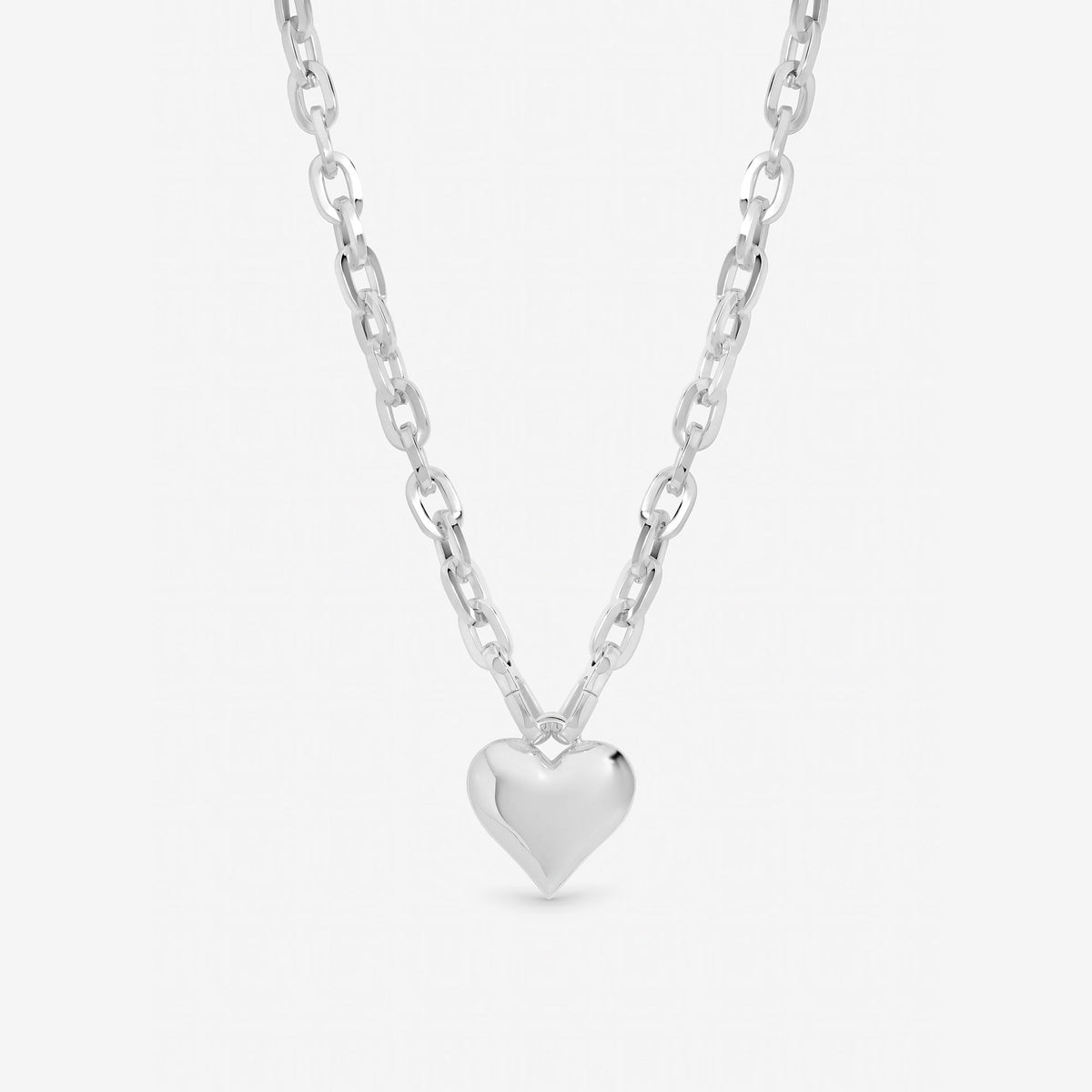 Mood Silver Plated Polished Heart Necklace