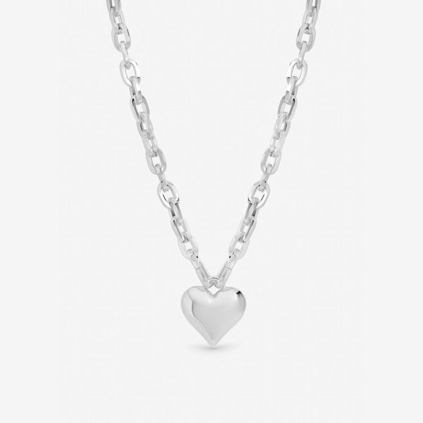 Mood Silver Plated Polished Heart Necklace