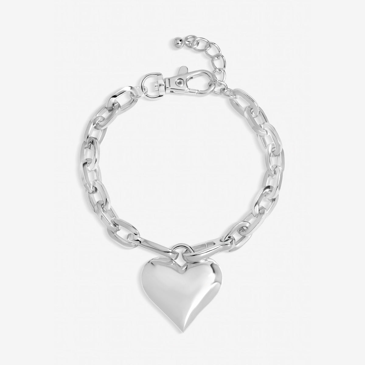 Mood Silver Plated Polished Heart Bracelet
