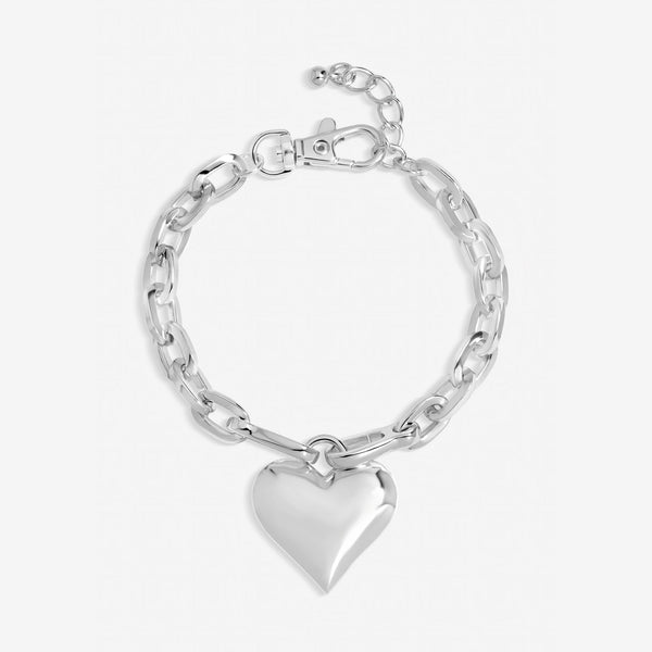 Mood Silver Plated Polished Heart Bracelet