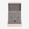 Jon Richard Rhodium Plated Cubic Zirconia and Sapphire Square Drop Set - Gift Box