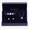Jon Richard Silver Crystal Heart Trio Set - Gift Box