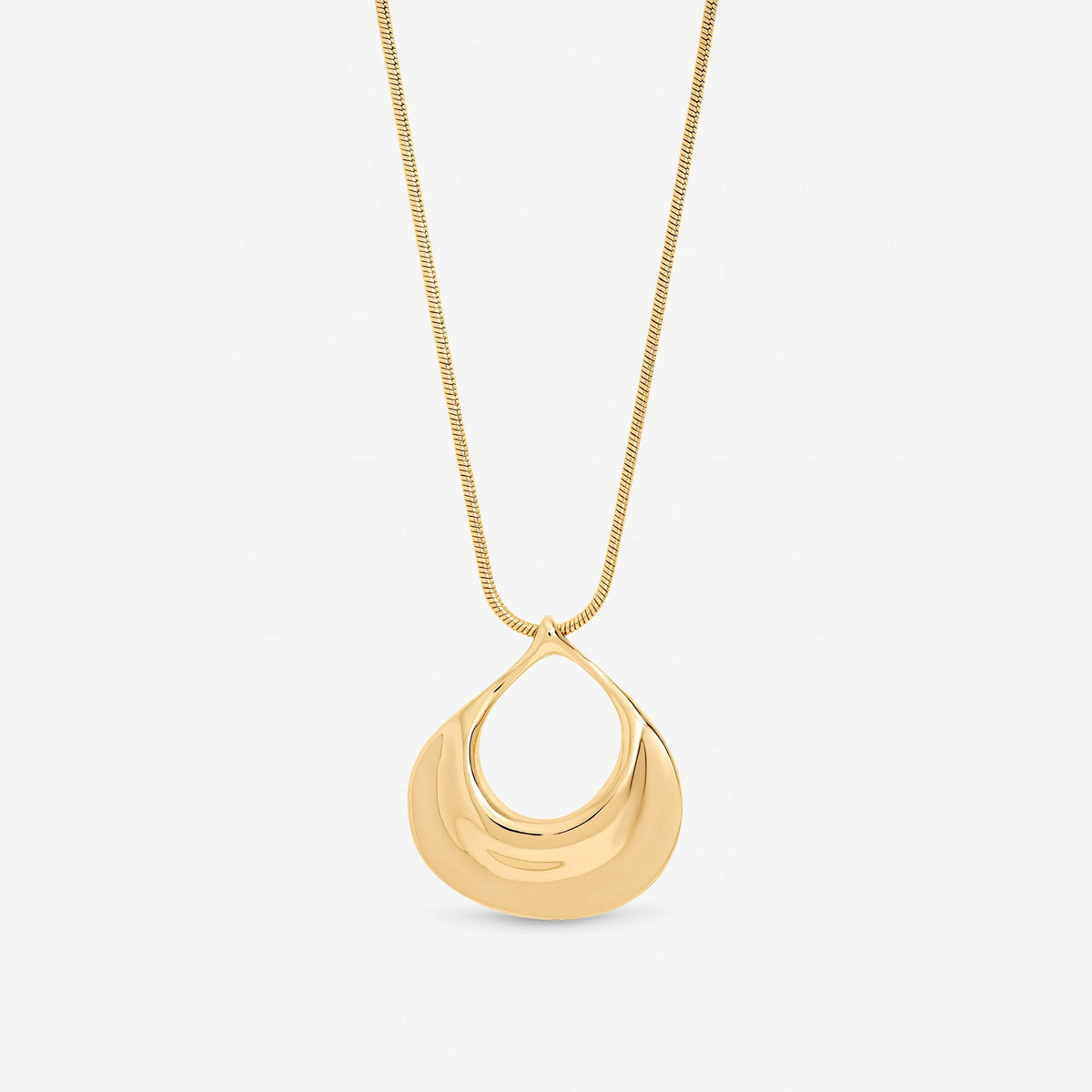 Mood Gold Plated Polished Long Open Drop Pendant