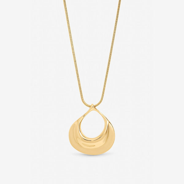 Mood Gold Plated Polished Long Open Drop Pendant
