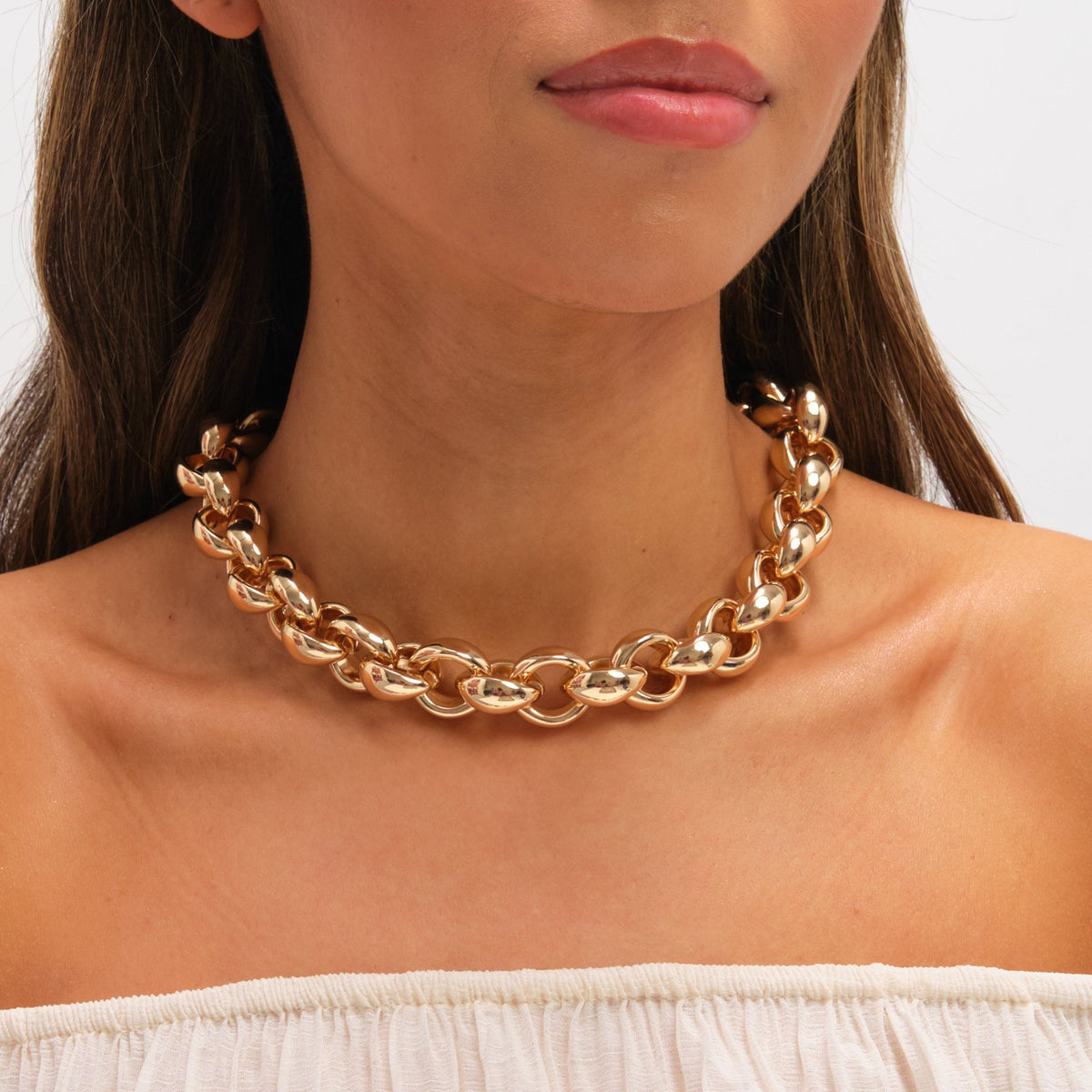 Mood Gold Plated Statement Chain Necklace