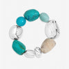 Mood Silver and Turquoise Resin Stretch Bracelet