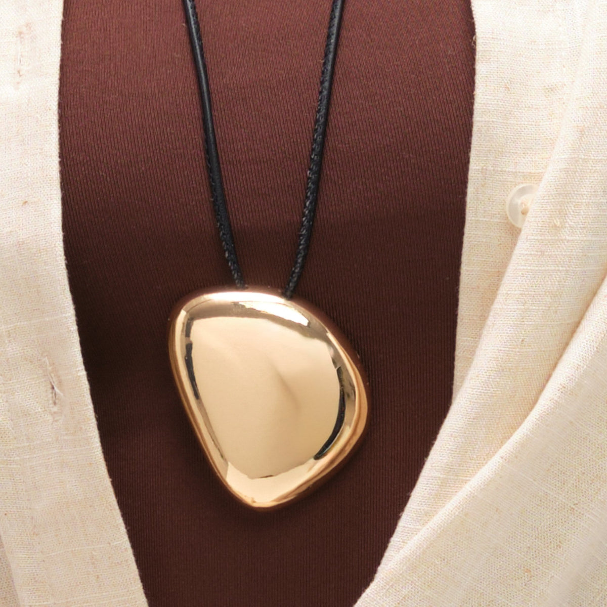 Mood Gold Plated Statement Polished Cord Necklace