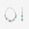 Mood Silver and Turquoise Beaded Hoop Earrings