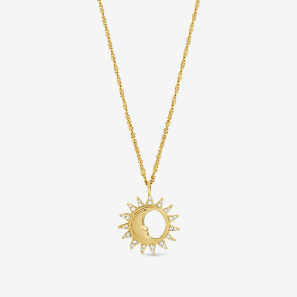 Inicio Gold Plated and Mother of Pearl Sun Pendant - Gift Pouch