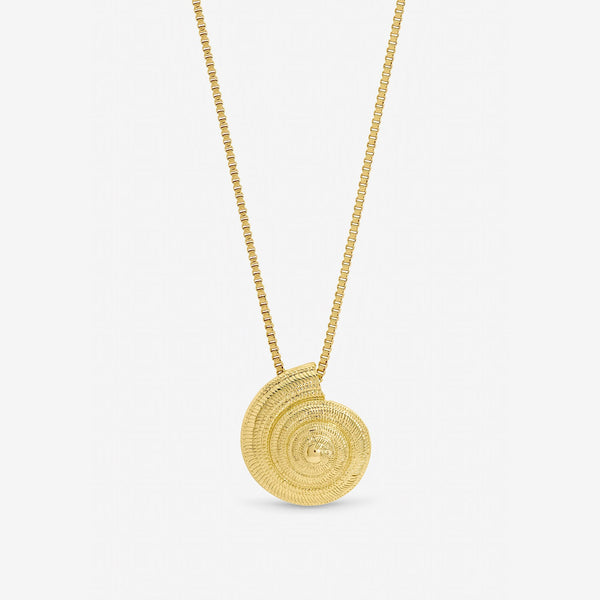 Inicio Gold Plated Statement Shell Necklace - Gift Pouch