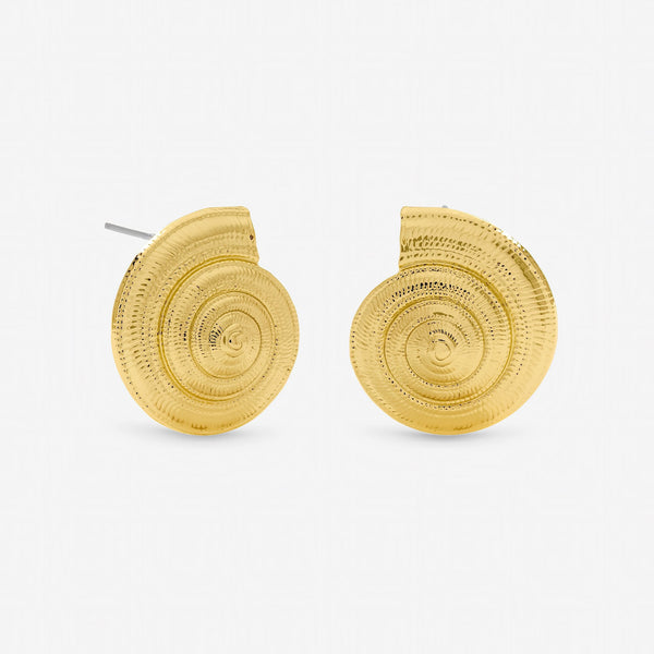 Inicio Gold Plated Statement Shell Earrings - Gift Pouch