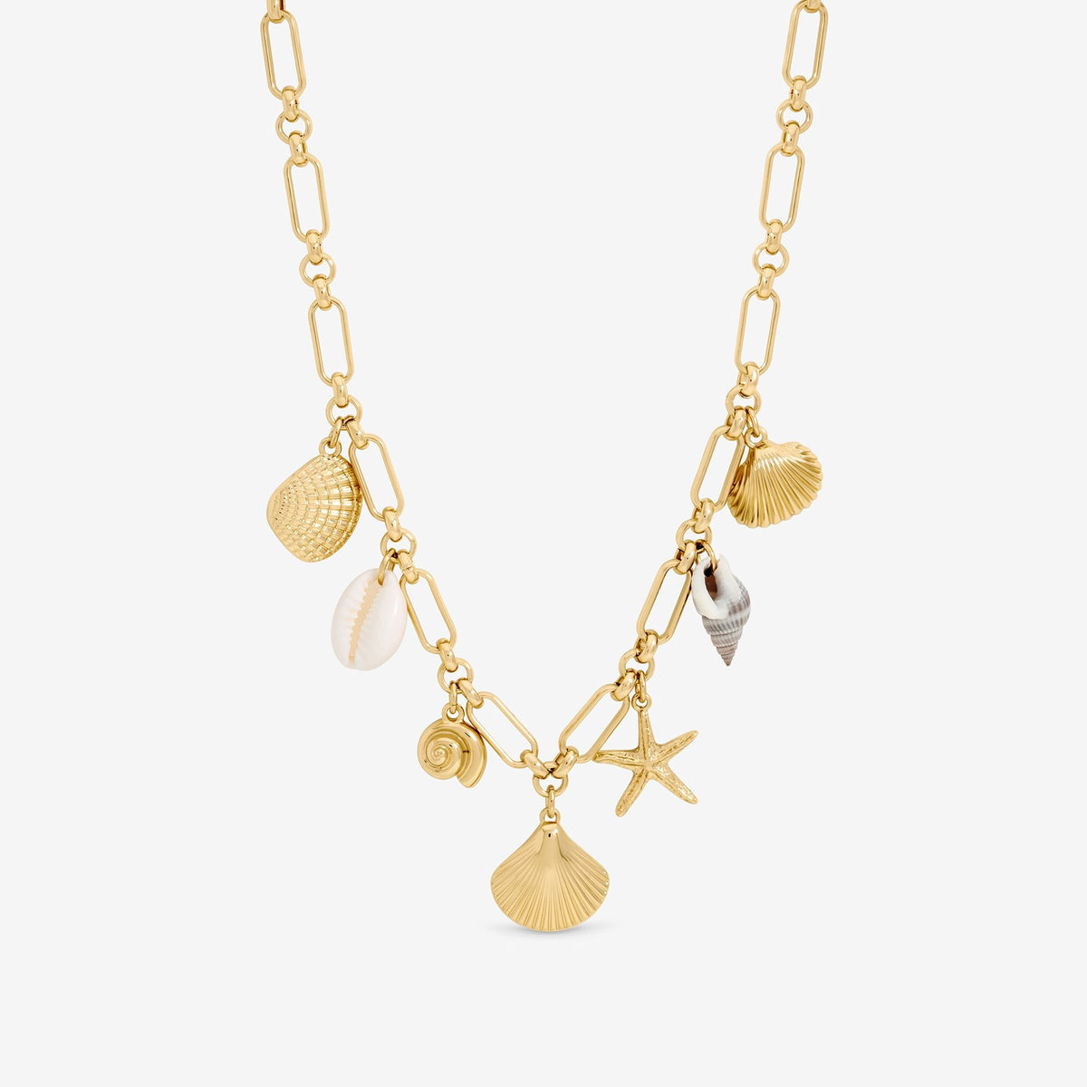 Inicio Gold Plated Real Shell Charm Necklace - Gift Pouch