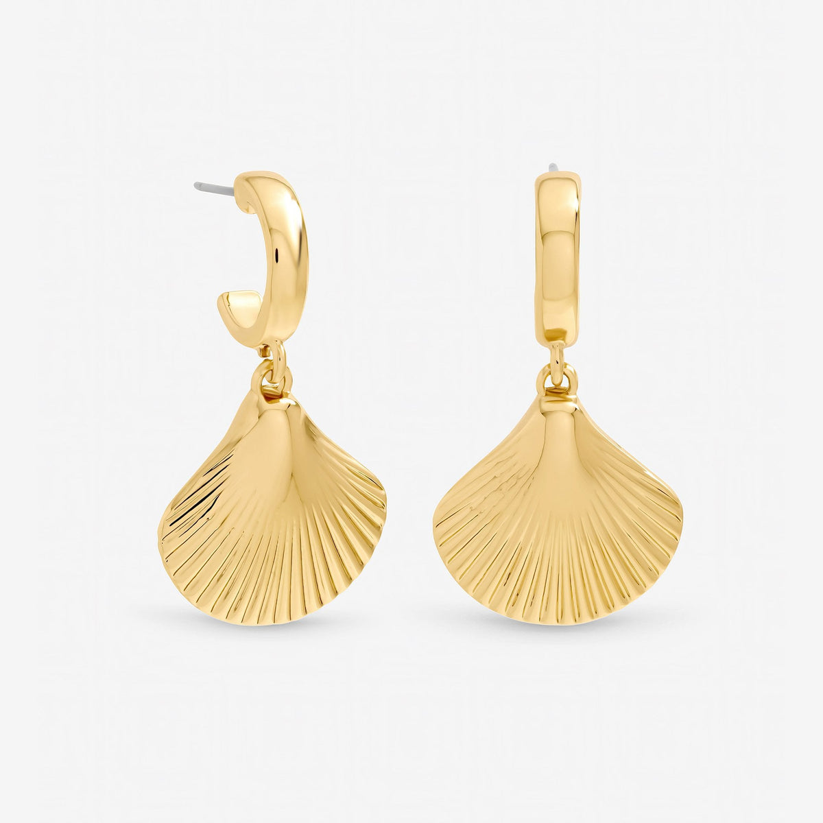 Inicio Gold Plated Shell Earrings - Gift Pouch